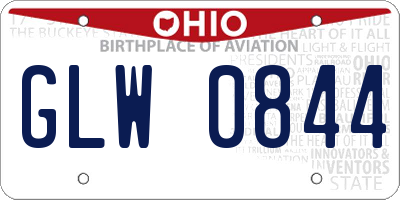 OH license plate GLW0844