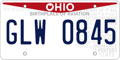 OH license plate GLW0845
