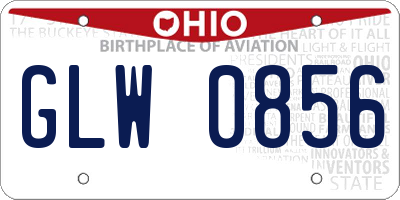 OH license plate GLW0856