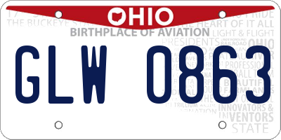 OH license plate GLW0863