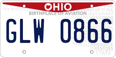 OH license plate GLW0866