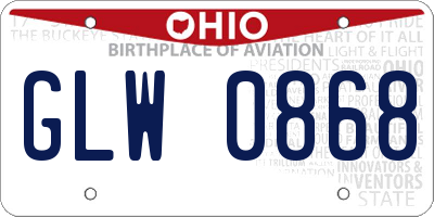 OH license plate GLW0868