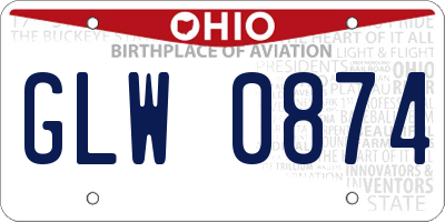 OH license plate GLW0874
