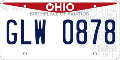 OH license plate GLW0878