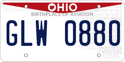 OH license plate GLW0880