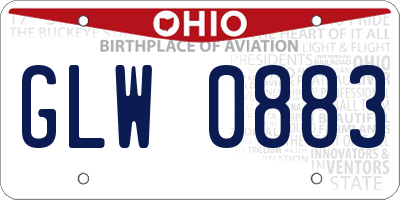 OH license plate GLW0883