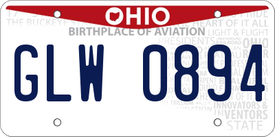 OH license plate GLW0894
