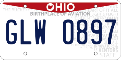 OH license plate GLW0897