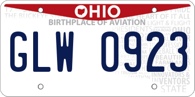 OH license plate GLW0923