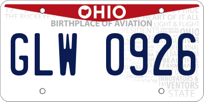 OH license plate GLW0926