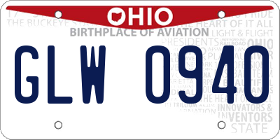 OH license plate GLW0940