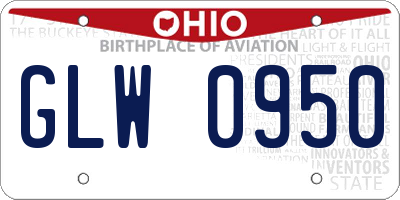 OH license plate GLW0950