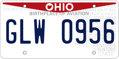 OH license plate GLW0956