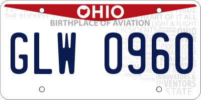 OH license plate GLW0960