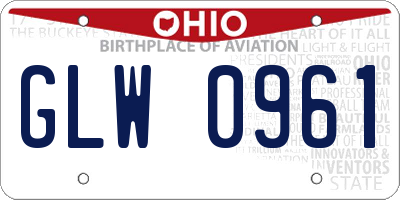 OH license plate GLW0961