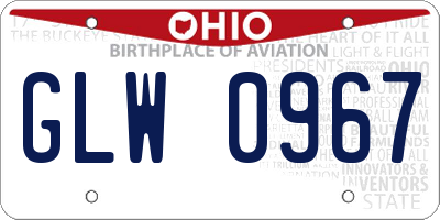 OH license plate GLW0967