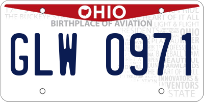 OH license plate GLW0971