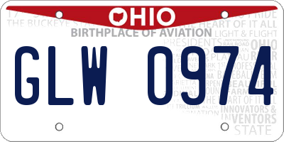 OH license plate GLW0974