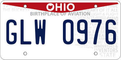 OH license plate GLW0976