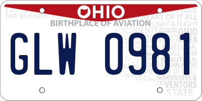 OH license plate GLW0981