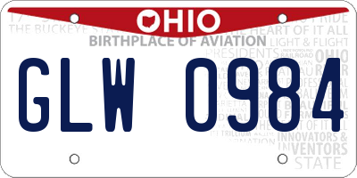 OH license plate GLW0984