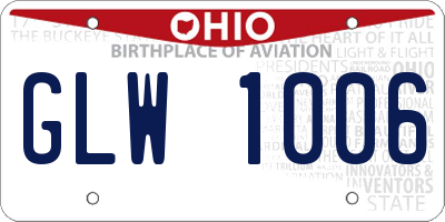 OH license plate GLW1006