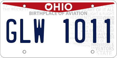 OH license plate GLW1011