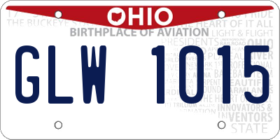OH license plate GLW1015