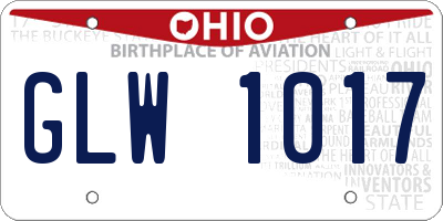 OH license plate GLW1017