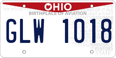 OH license plate GLW1018