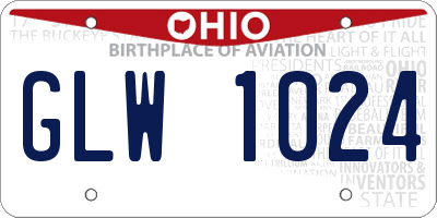 OH license plate GLW1024
