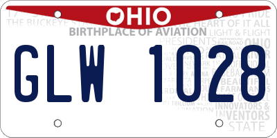 OH license plate GLW1028