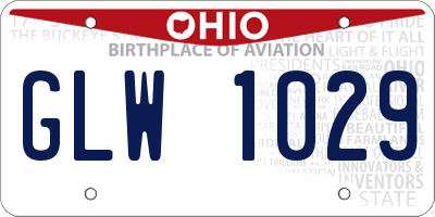 OH license plate GLW1029