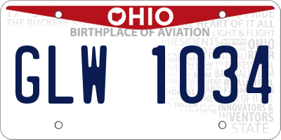 OH license plate GLW1034
