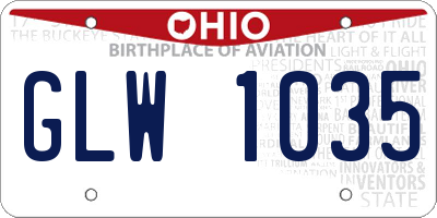 OH license plate GLW1035