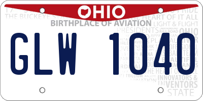 OH license plate GLW1040