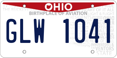 OH license plate GLW1041