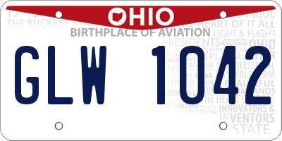 OH license plate GLW1042