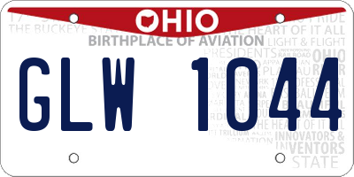 OH license plate GLW1044