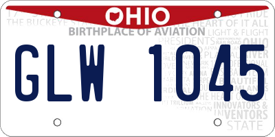 OH license plate GLW1045