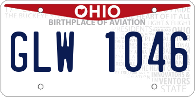 OH license plate GLW1046