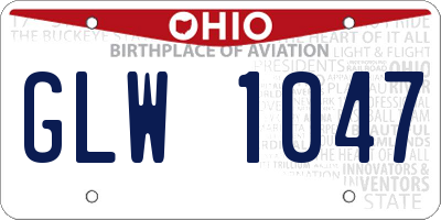 OH license plate GLW1047