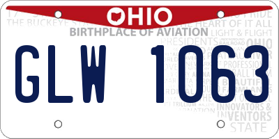 OH license plate GLW1063