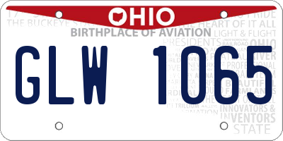 OH license plate GLW1065