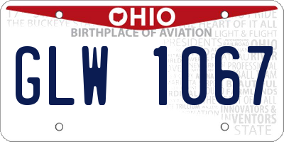 OH license plate GLW1067