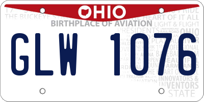 OH license plate GLW1076
