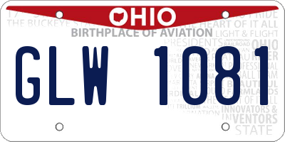OH license plate GLW1081
