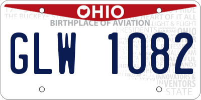 OH license plate GLW1082