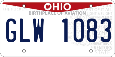 OH license plate GLW1083