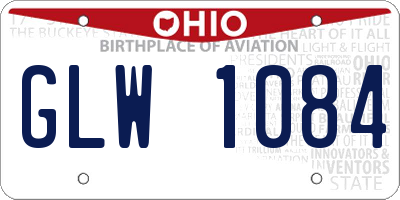 OH license plate GLW1084